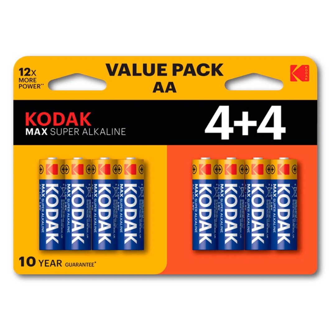 Kodak Xtra Life Alkaline Batteries AA - Value Pack 8pk