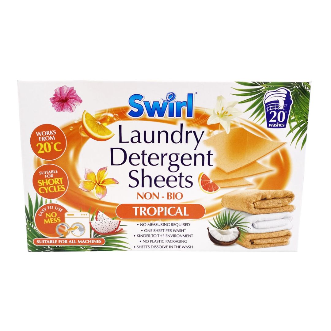 SWIRL LAUNDRY DETERGENT SHEETS TROPICAL - 20 pk
