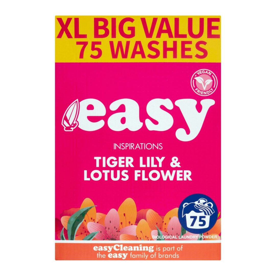 EASY TIGER LILY & LOTUS FLOWER WASHING POWDER 75 WASH (UK) - 5.1 KG