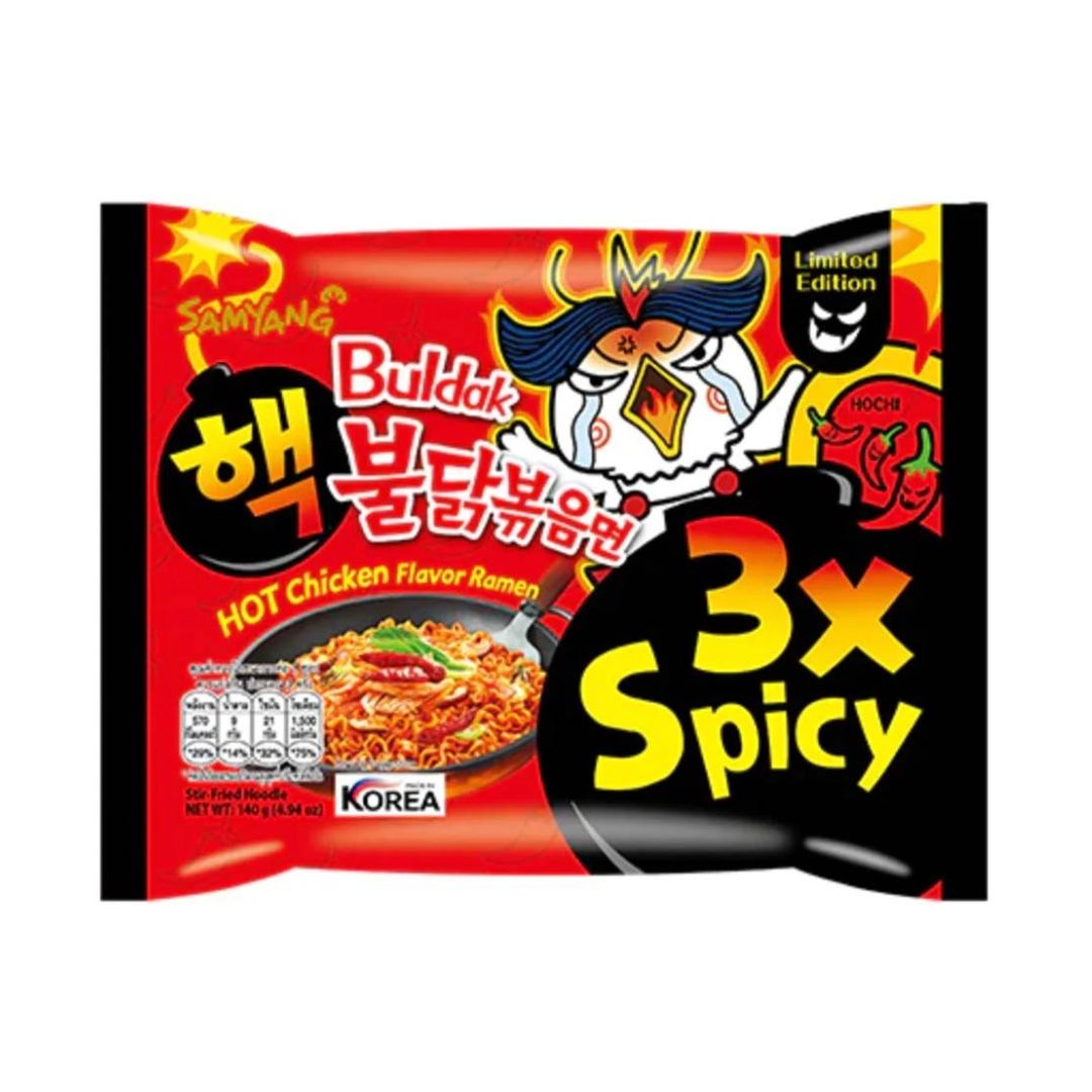 Buldak Korean Noodles - Hot Chicken Ramen 3x Spicy - 140g