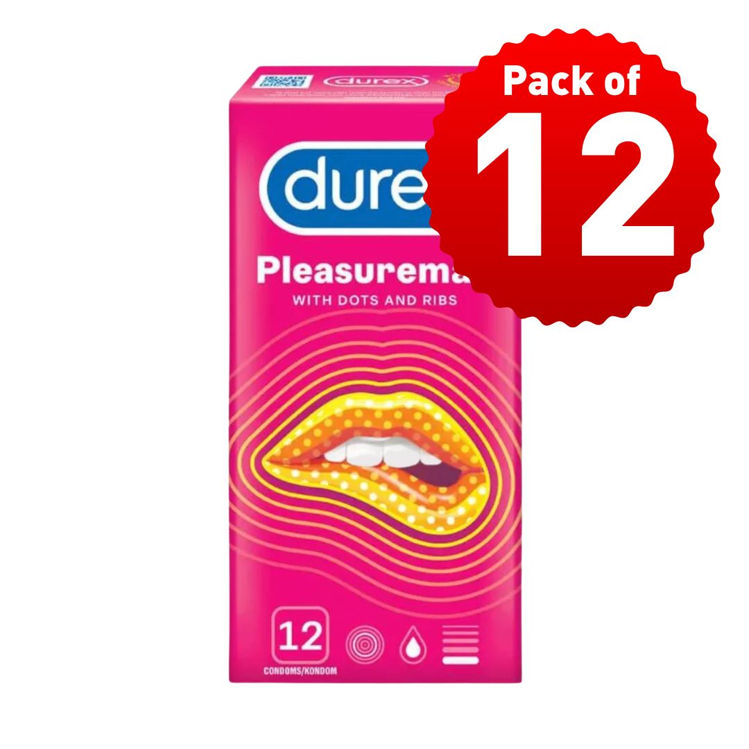 Durex Pleasuremax with dots & ribs - 12 Condoms