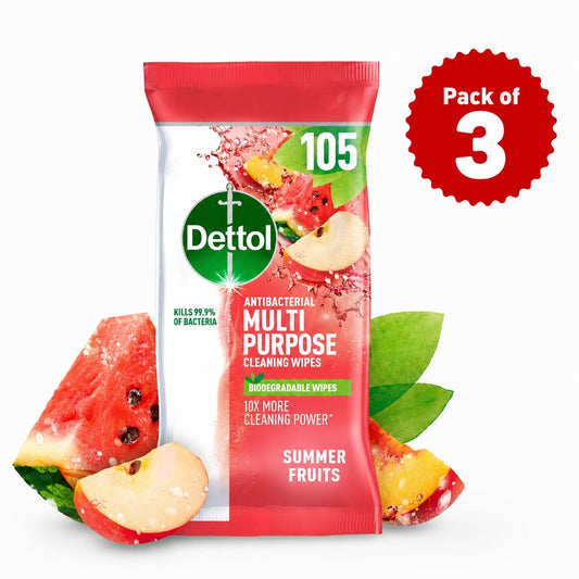 Dettol Cleaning Surface Wipes - Fruits - 105 Sheets