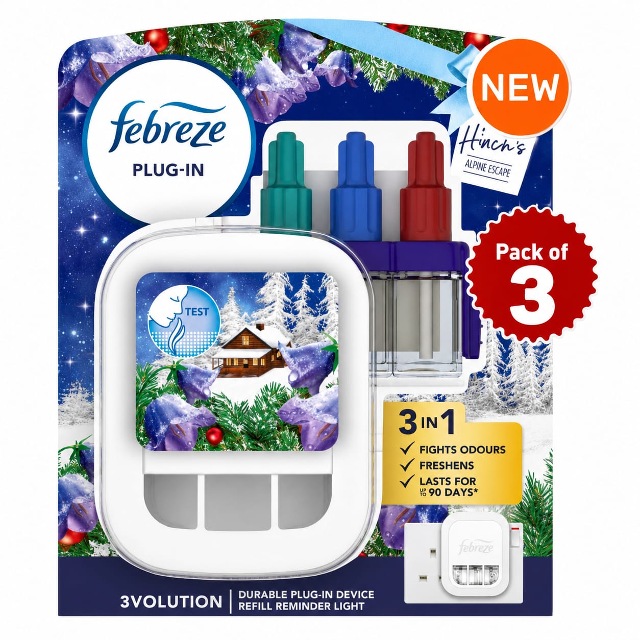 Febreze 3volution Starter Kit Alpine Escape - 20ml + UK plug