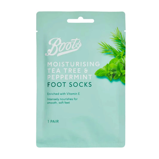 Boots Moisturising Tea Tree & Peppermint  Foot socks - 1 Pair