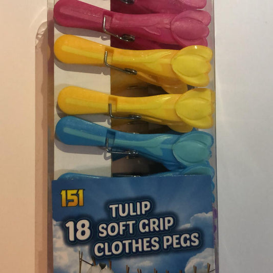 151 - Soft Grip clothes Pegs - 18 Clips