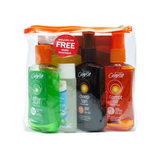 Calypso Tanning Pack 3PK + Free Hand Sanitizer - (3+1 )x100ml