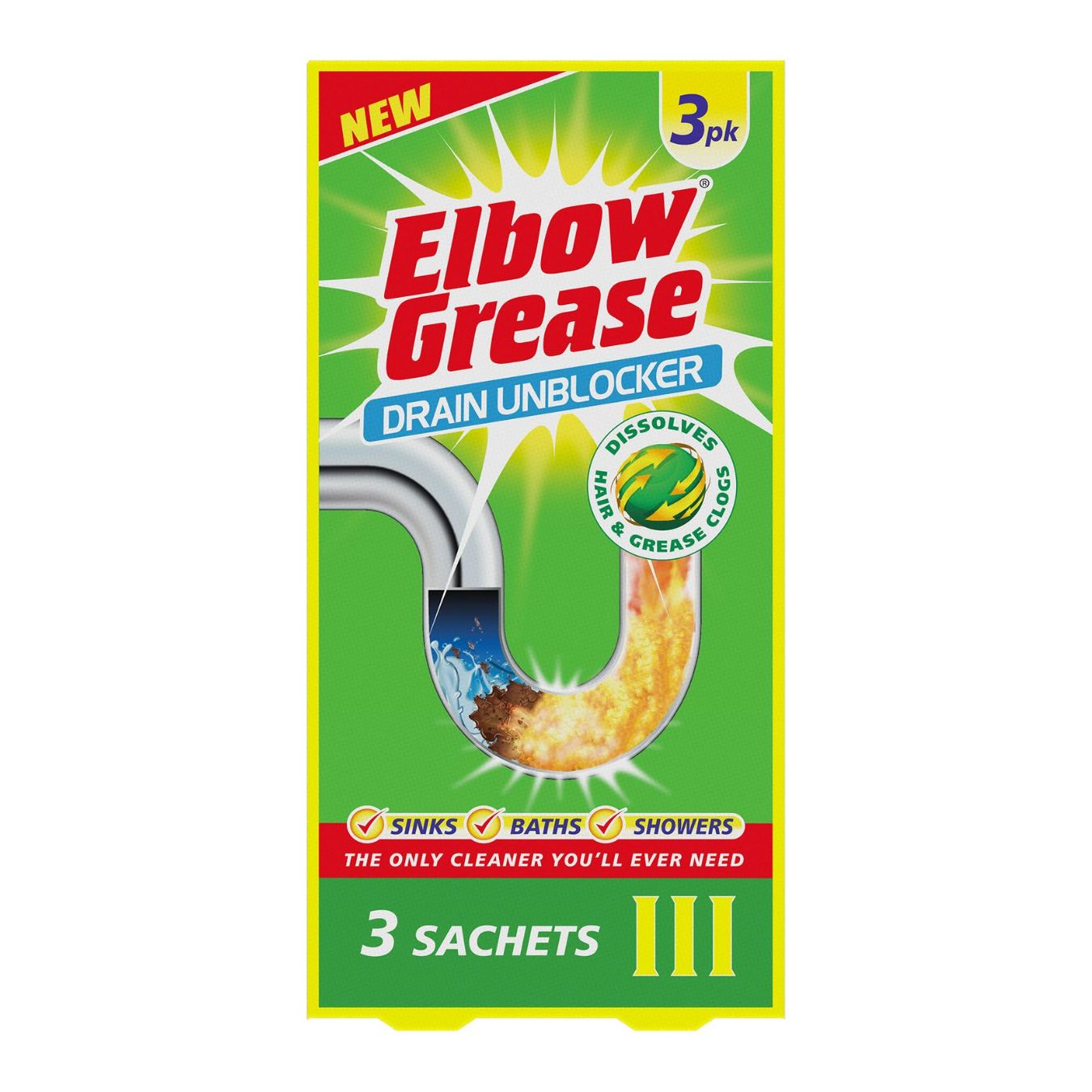 ELBOW GREASE DRAIN UNBLOCKER SACHETS - 25g