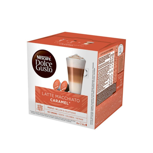 Dolce Gusto Latte Macchiato Caramel - 8 Caps Milk & 8 Coffee - 16 Pods