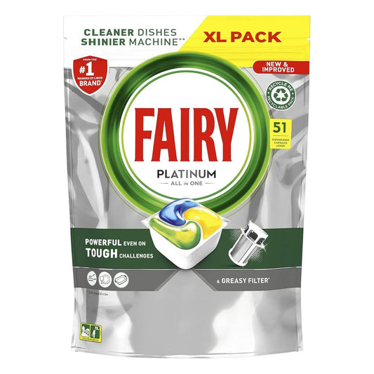 FAIRY DISHWASHER TABS PLATINUM LEMON 51's