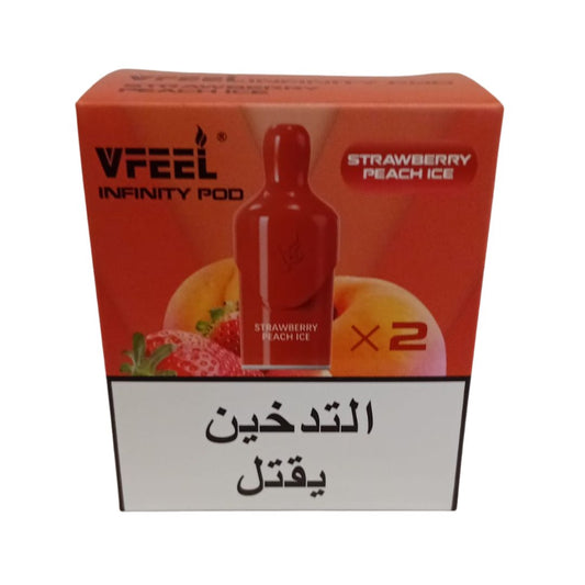 Vfeel Infinity POD - Strawberry Peach Ice - 3000 Puff x 2