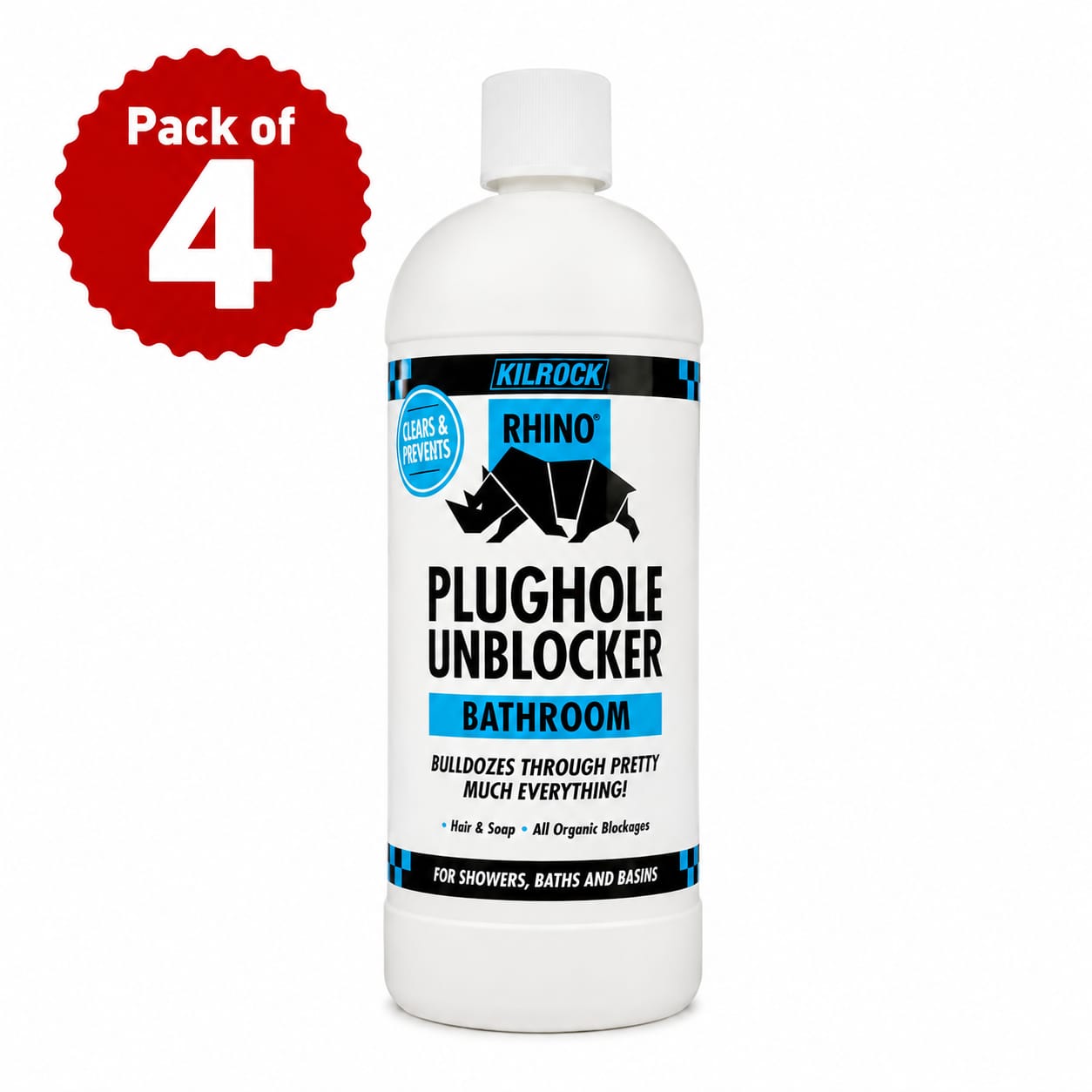 KILROCK RHINO BATHROOM DRAIN UNBLOCKER - 1L