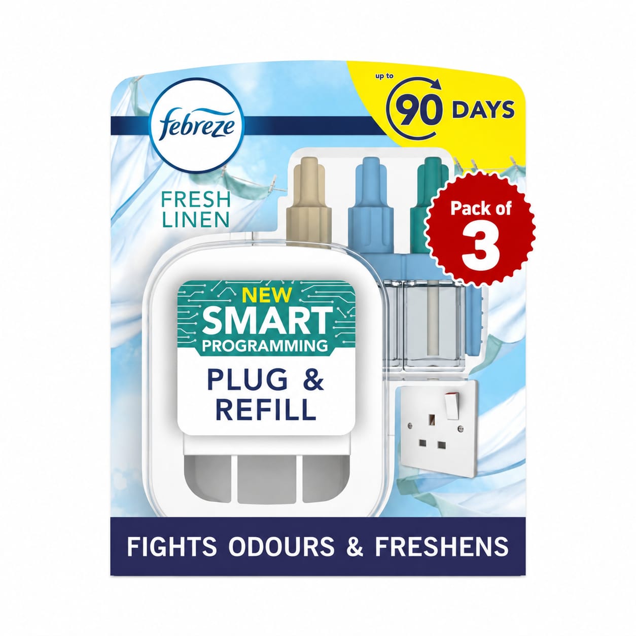 FEBREZE 3volution kit FRESH LINEN - 1kit + 20ml UK plug