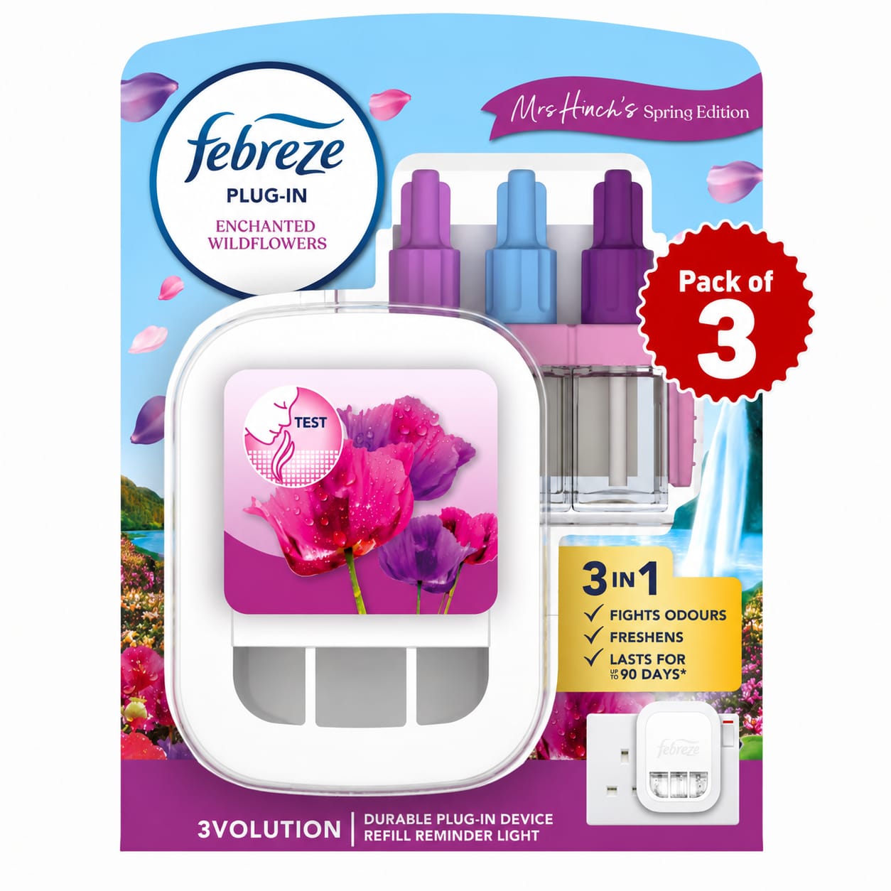 Febreze 3Volution Starter Kit Wildflowers - 20ml + UK Plug
